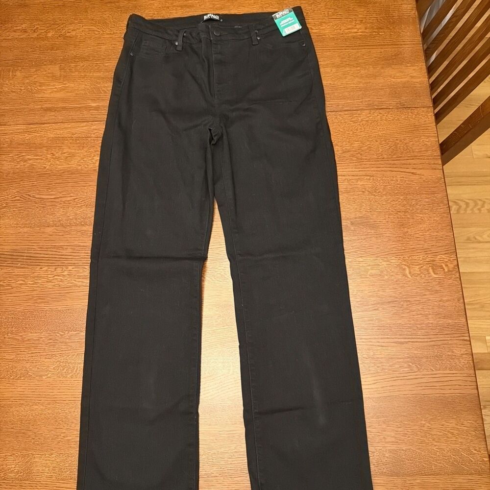 NEW Buffalo David Bitton Alyssa High Rise Jeans Black Straight Leg Women's 12/32